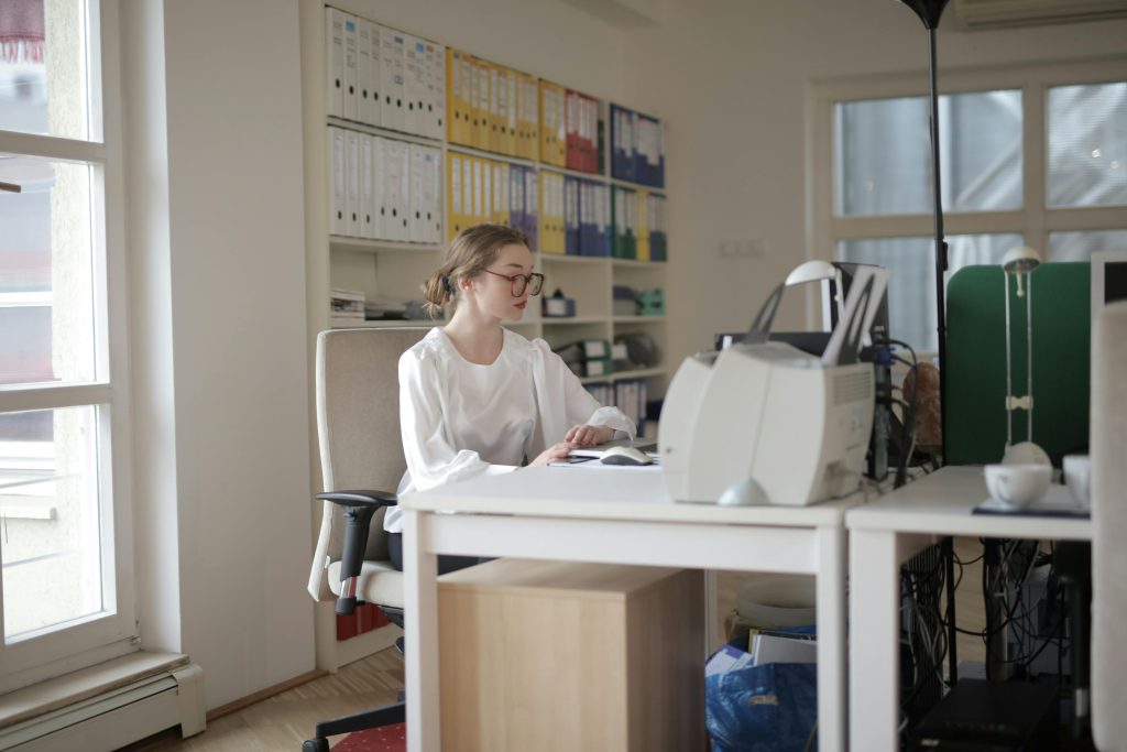 Woman working in an office